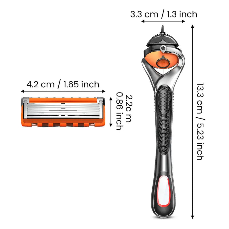 Men's Shave Sets - Unscented Blade and Handle Set Razors with Replaceable Sharp Heads, 24 or 48 Refills, Ergonomic Design, Long-Lasting Smooth Face Shave for Daily Care Easy Swaps