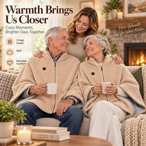 ♨️Wearable Heated Blanket – 8 Heating Zones & 3 Heat Levels