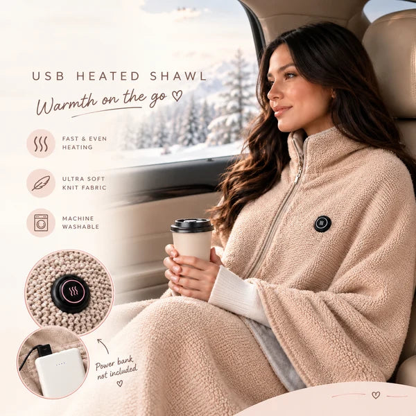 ♨️Wearable Heated Blanket – 8 Heating Zones & 3 Heat Levels